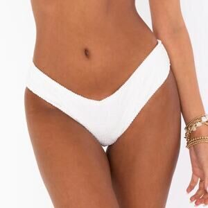 SHOW ME YOUR MUMU Wave V Front Back Bikini Bottom Ivory Scrunch XXL Minimalist